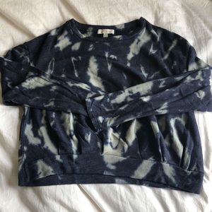 Anthropologie Bleached Tie Dye Cropped Sweatshirt